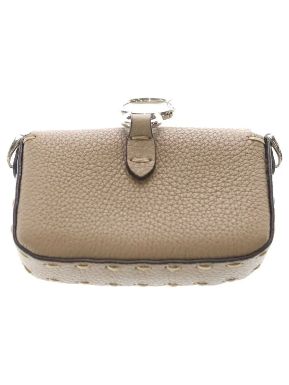 Fendi Nano Bucket Mini 2-Way Shoulder Pouch Chain Gray Ju Leather 7 Silver